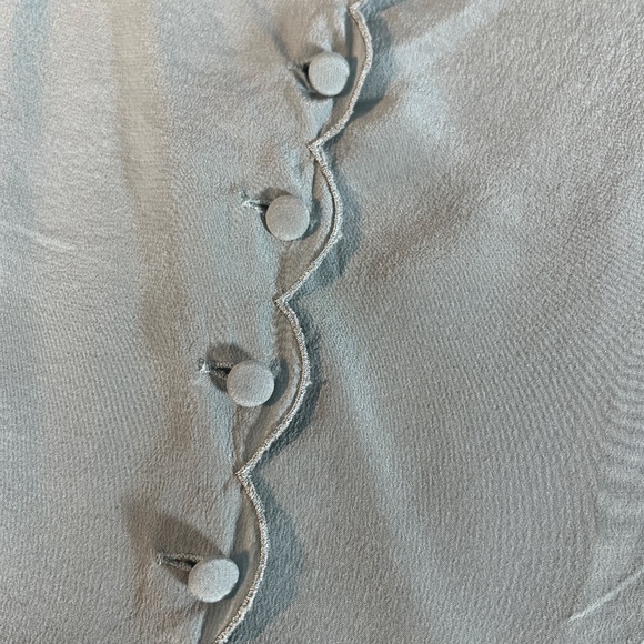 RARE Sézane Athena Celadon Silk Top Size 42 - Picture 5 of 7